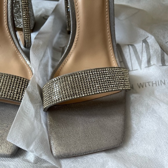 Nwot Steve Madden Tiaa Open Square Toe Sparkly Heel Women’s Size 9.5 - Picture 6 of 10